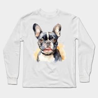 watercolor of a french bulldog Long Sleeve T-Shirt